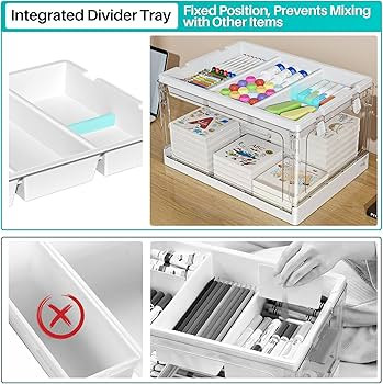 24QT 2Packs Clear Craft Organizers and Storage with Trays, Art Supply Organizer and Storage, Craf... | Amazon (US)