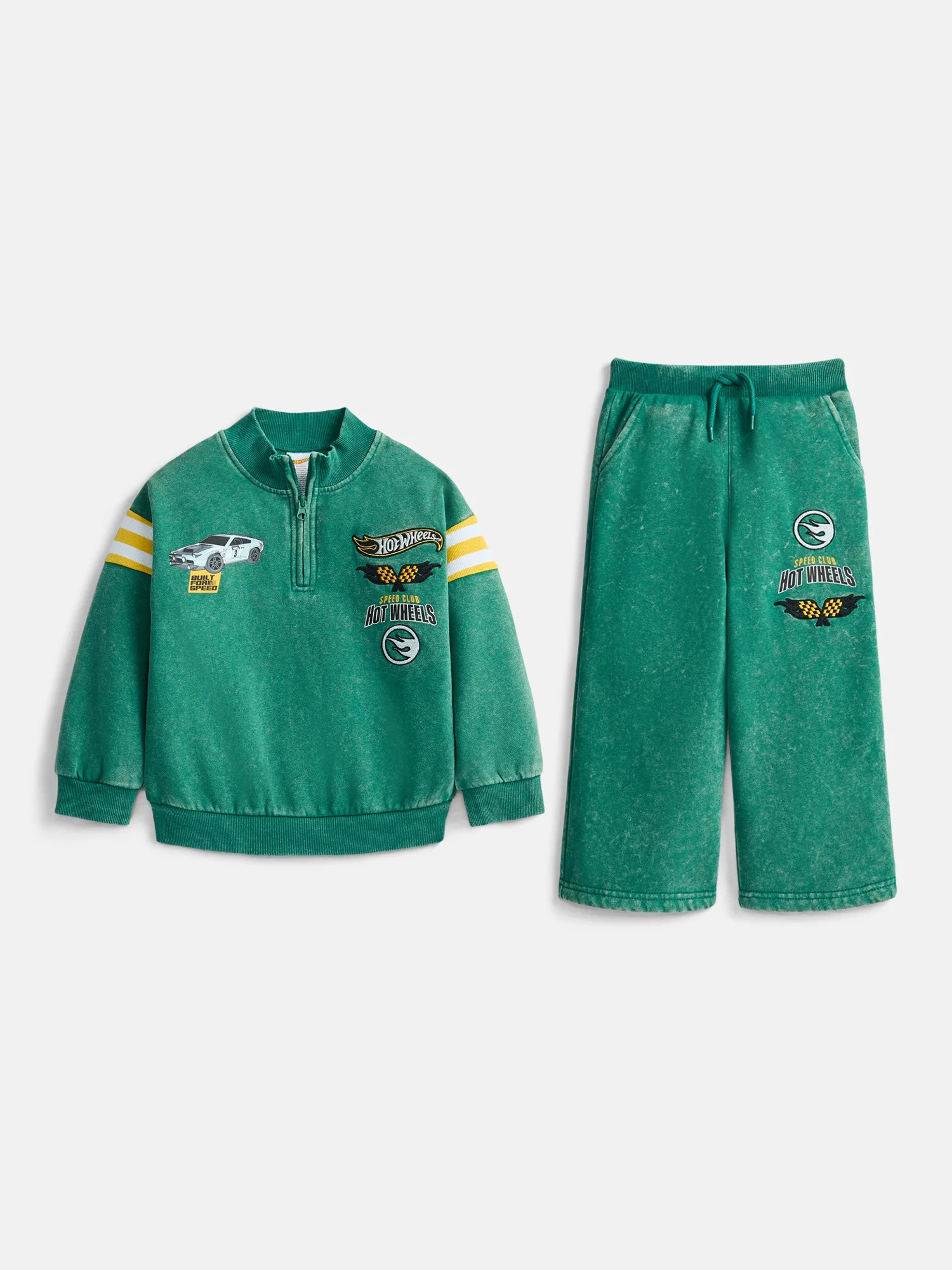 Hot Wheels Toddler Boys Quarter Zip Pullover and Pants Set, 2-Piece, Sizes 12M-5T | Walmart (US)