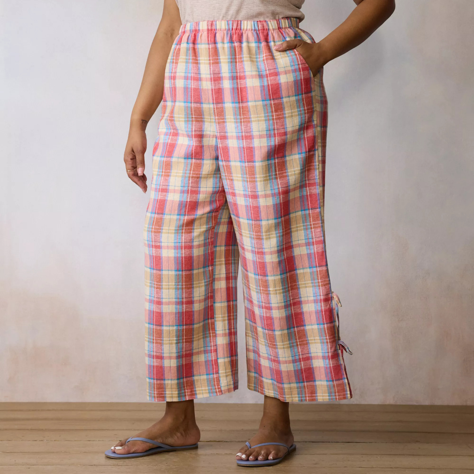 Plus Size LC Lauren Conrad Side Tie Wide Leg Pull-On Pants | Kohl's