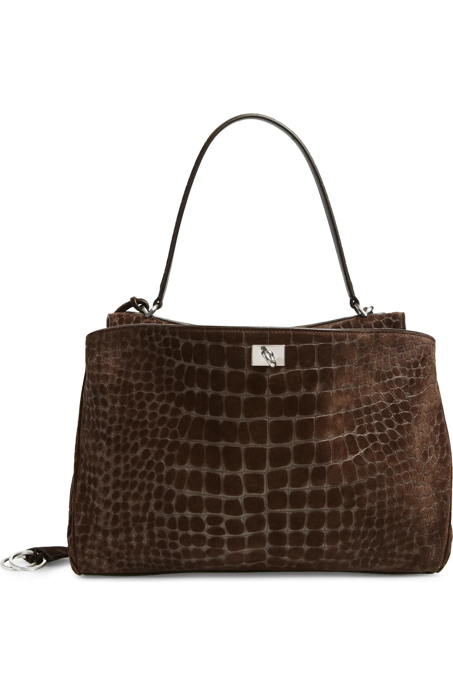 Medium Rodeo Croc Embossed Suede Top Handle Bag | Nordstrom