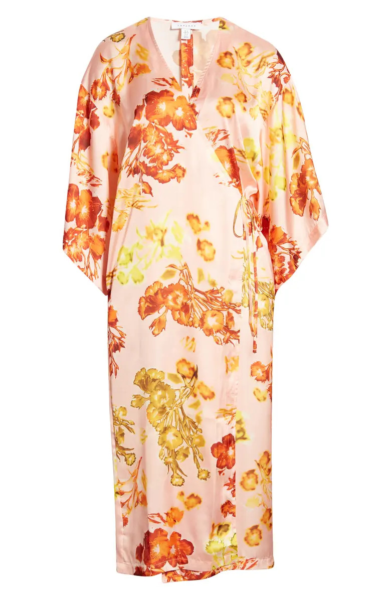 Floral Print Wrap Midi Dress | Nordstrom