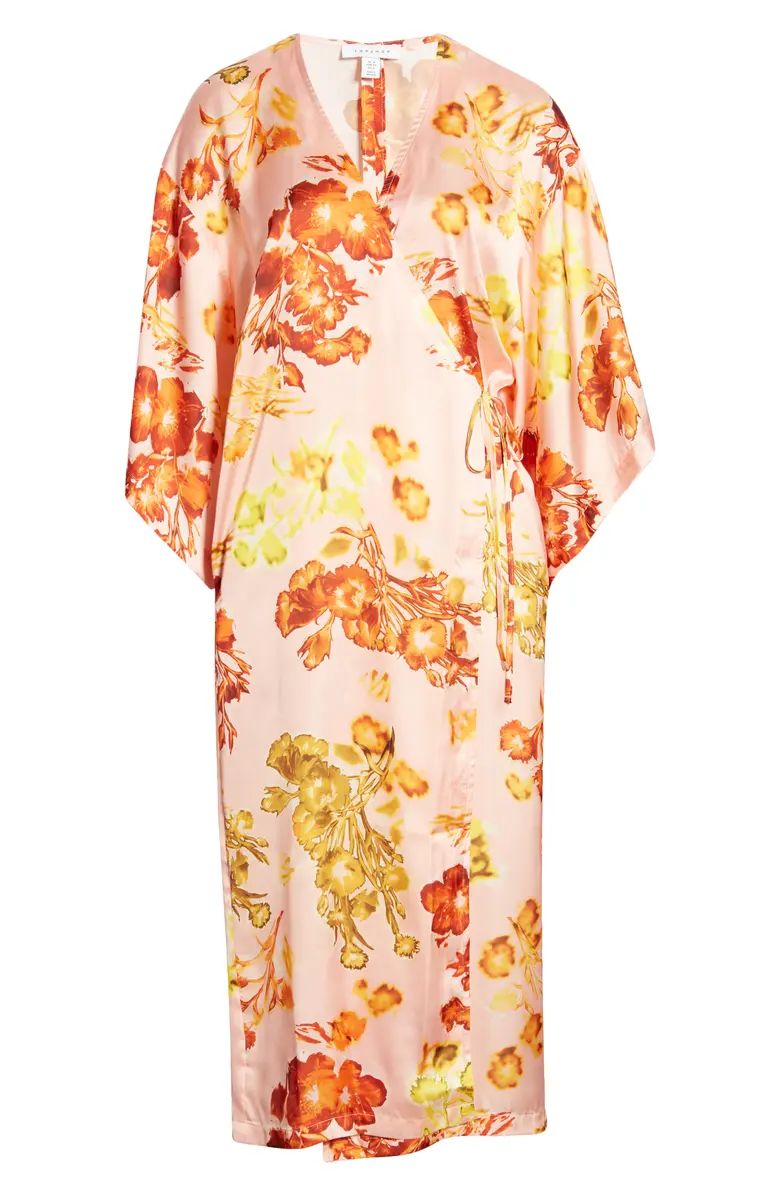 Floral Print Wrap Midi Dress | Nordstrom