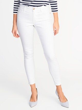 Mid-Rise Super Skinny White Ankle Jeans for Women | Old Navy US
