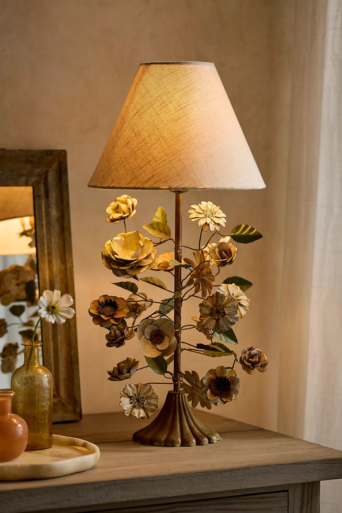 Iron Floral Table Lamp | Terrain