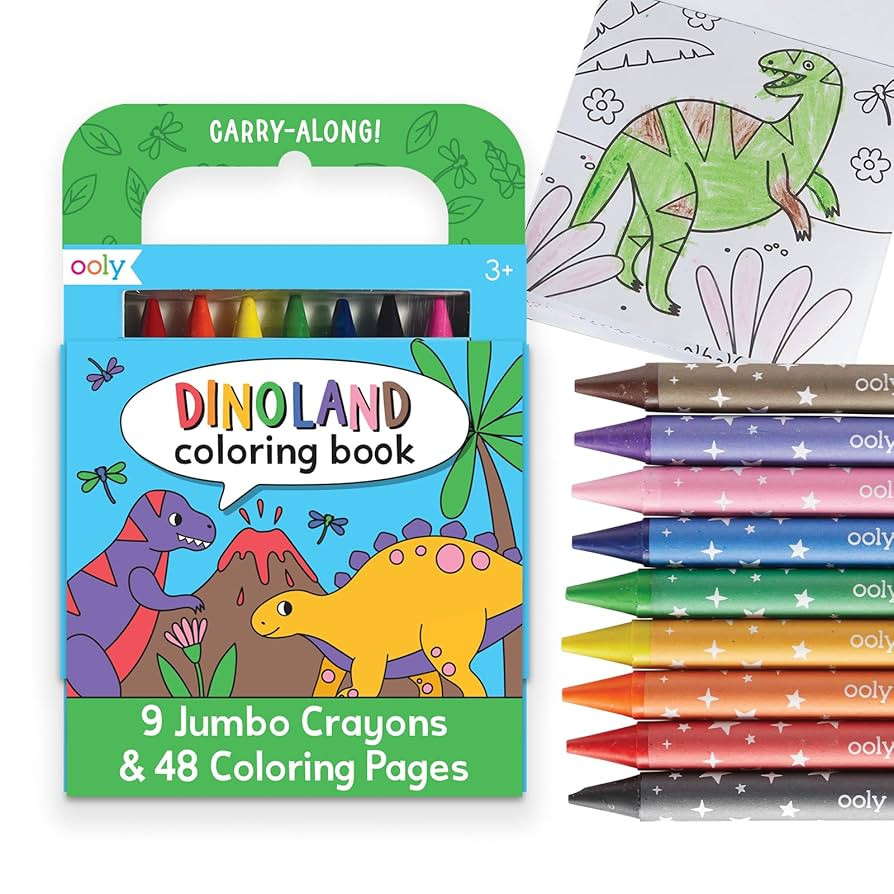 Ooly Travel Art Kit with 9 Jumbo Crayons & 48 Themed Coloring Pages & Case for Easy Traveling Art... | Amazon (US)