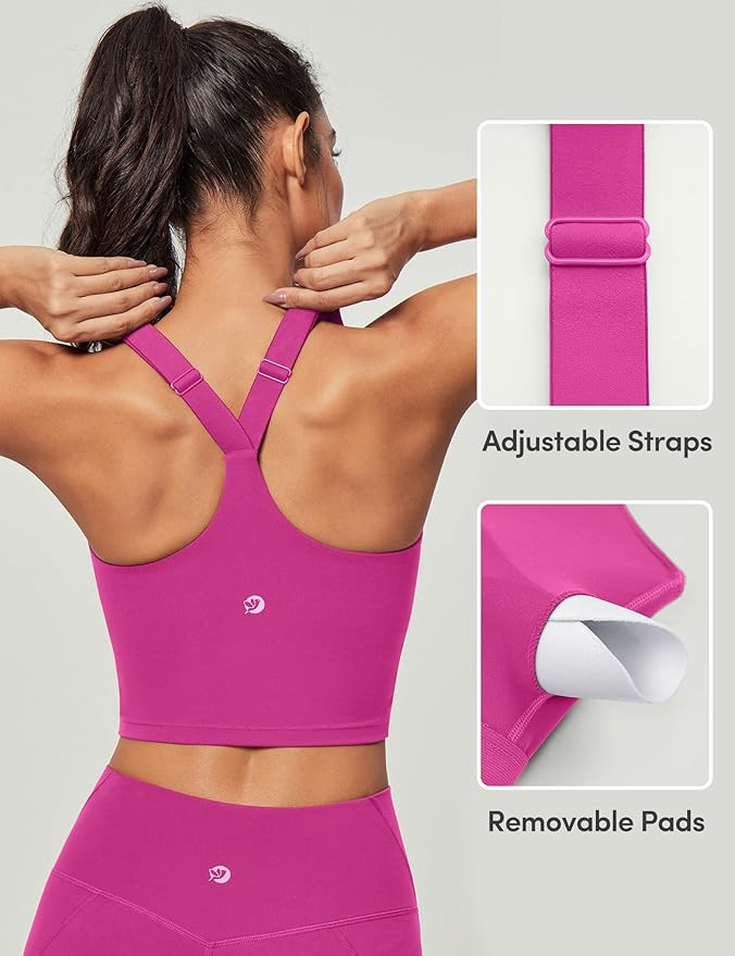 IUGA Buttery Adjustable Workout Tank Tops Woman with Built in Bra Y Back Longline Sports Bra Athl... | Amazon (US)