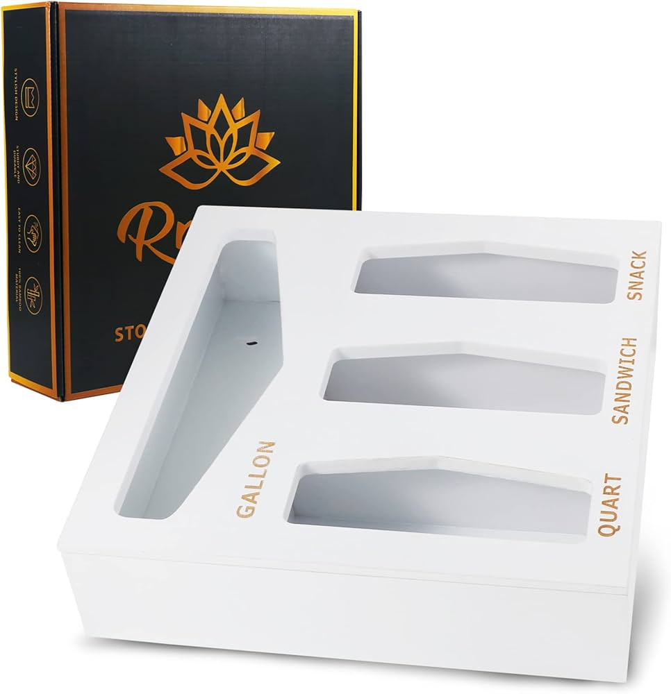 RNOONY Food Storage Bag Organizer, Gallon Quart Snack Sandwich and Slider Bag Dispenser for Kitch... | Amazon (US)