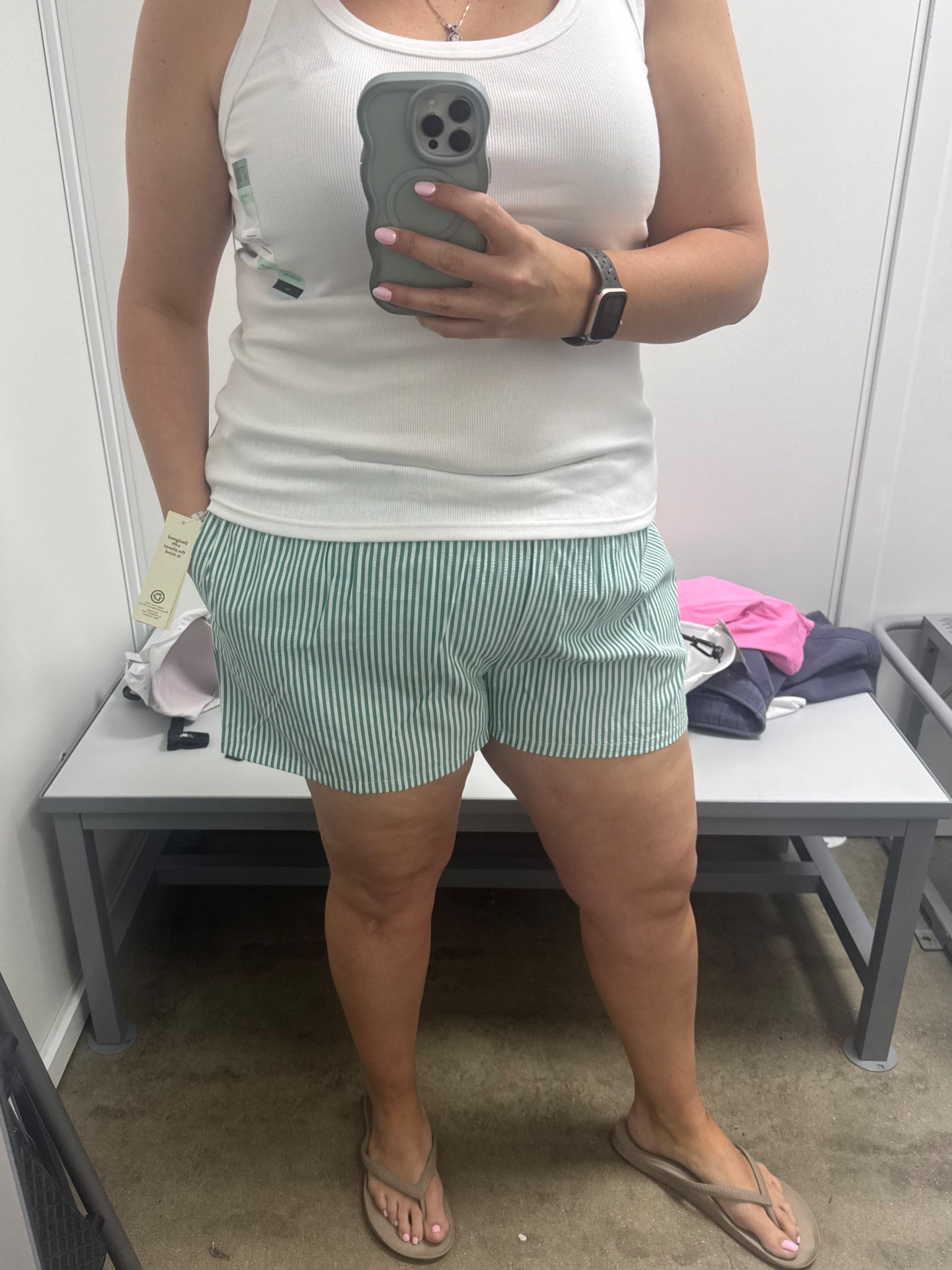 Hi.  This will be my new summer fit.  Got both - in multiple colors. 😂 I love the fit of these tanks and the shorts will be great for throw on and go! 