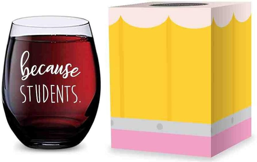 GSM Brands Stemless Wine Glass for Teachers (Because Students) Made of Unbreakable Tritan Plastic... | Amazon (US)