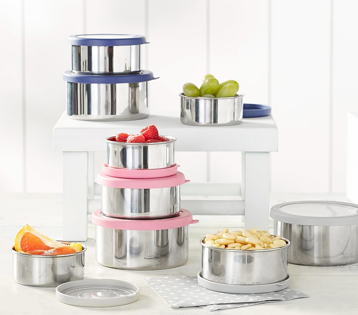 Spencer Stainless Nesting Container Trio | Pottery Barn Kids