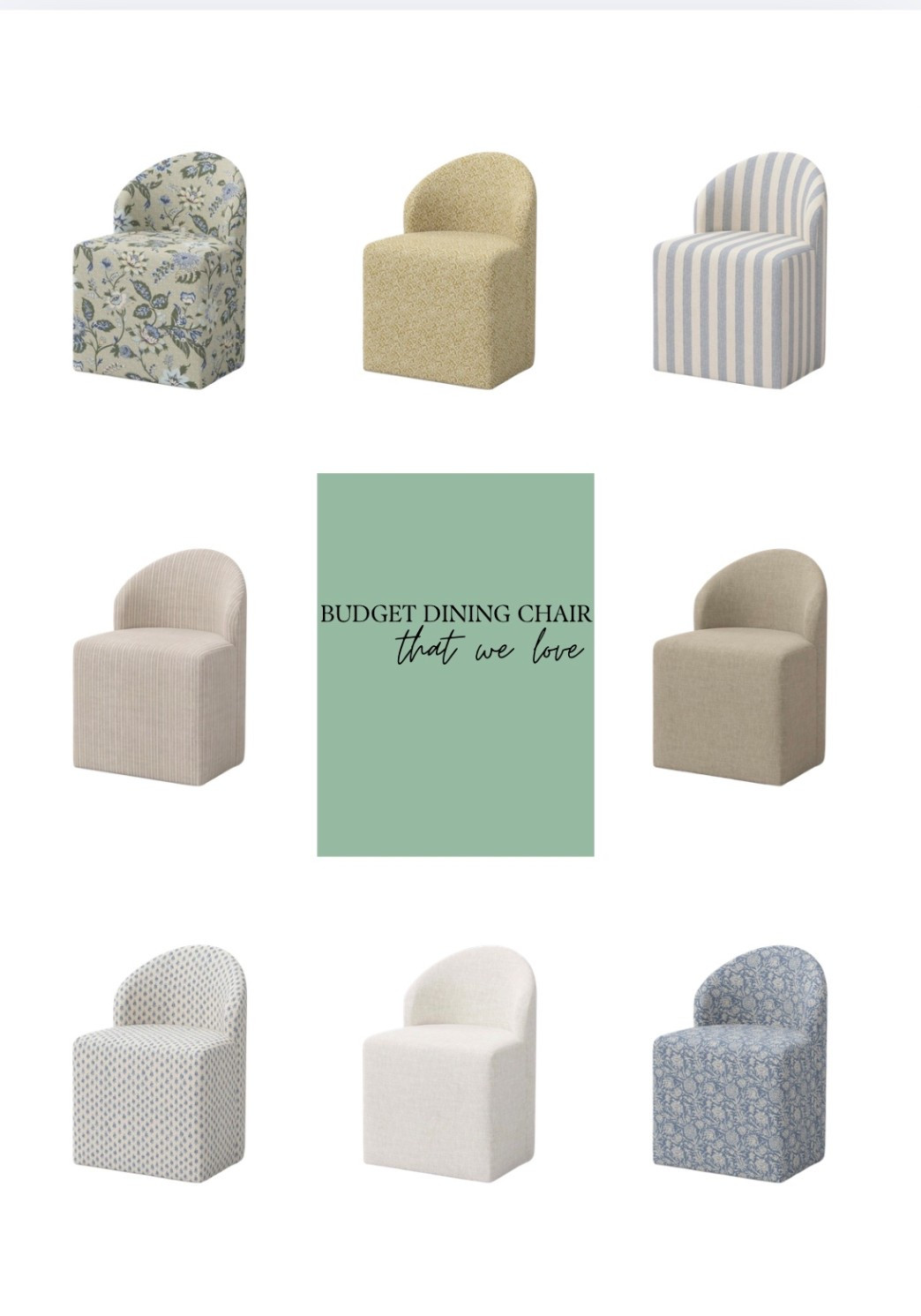 Budget-friendly dining chairs that look SO high-end 🤍🙌 If you’ve been searching for the perfect upholstered accent or dining chair without the designer price tag, these Target finds are it. From soft neutrals to classic stripes and pretty prints, these chairs add instant charm to any dining room, breakfast nook, or even a bedroom corner.

I love the curved backs and tailored silhouettes—such an easy way to elevate your space on a budget. Plus, they mix beautifully with wood tables and coastal decor

✨ Affordable dining chairs
✨ Target home finds
✨ Neutral + patterned options
✨ Perfect for dining rooms, desks, or accent seating

Tap to shop my favorite picks and save this for your next home refresh!

#LTKhome #TargetFinds #DiningRoomDecor #AffordableHome #HomeOnABudget #NeutralHome #CoastalStyle #ChairGoals #HomeInspo