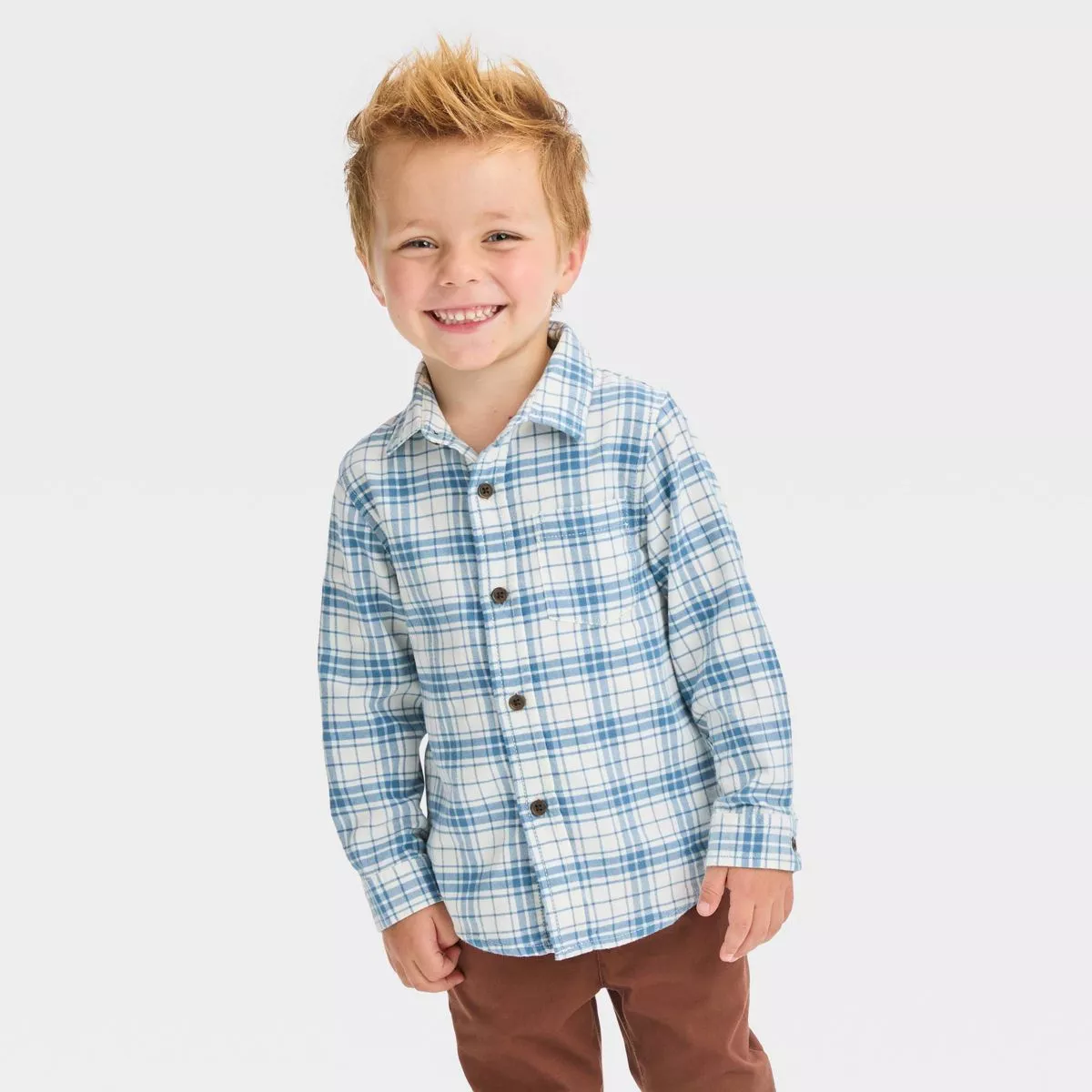 Oshkosh B'gosh Toddler Boys' Plaid Long Sleeve Flannel Shirt