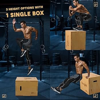 Yes4All Plyo Box, 3-in-1 Wooden Box Jumps for Home Gym, 450 lbs Boxes Step Up with Smooth Edges &... | Amazon (US)