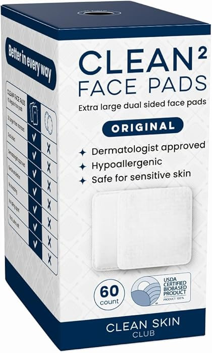 Clean Skin Club Clean² Pads 2.0 [New & Improved Edges] Guaranteed Not to Shed & Tear Face Pads, ... | Amazon (US)