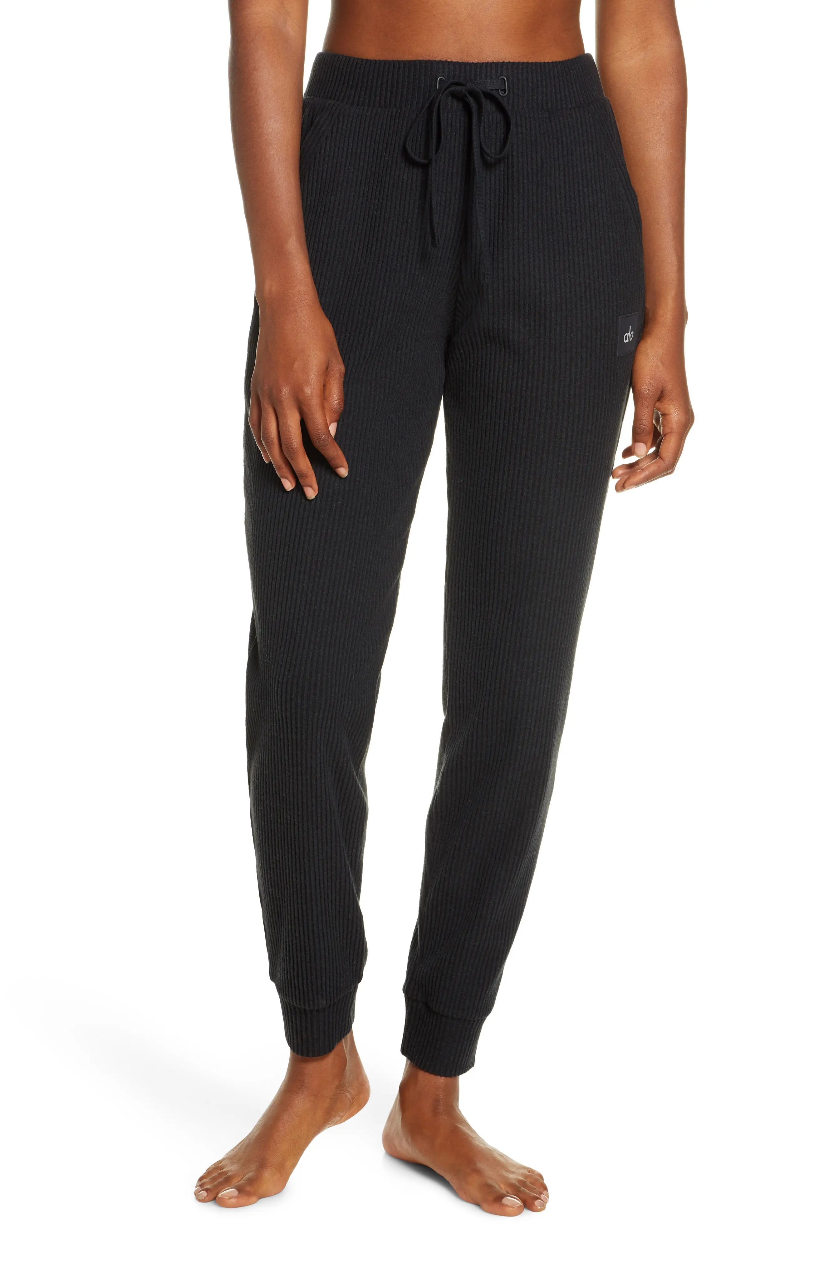 Women's Alo Muse Ribbed High Waist Sweatpants | Nordstrom