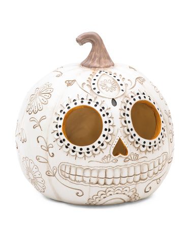 8.5in Led Day Of The Dead Pumpkin | TJ Maxx