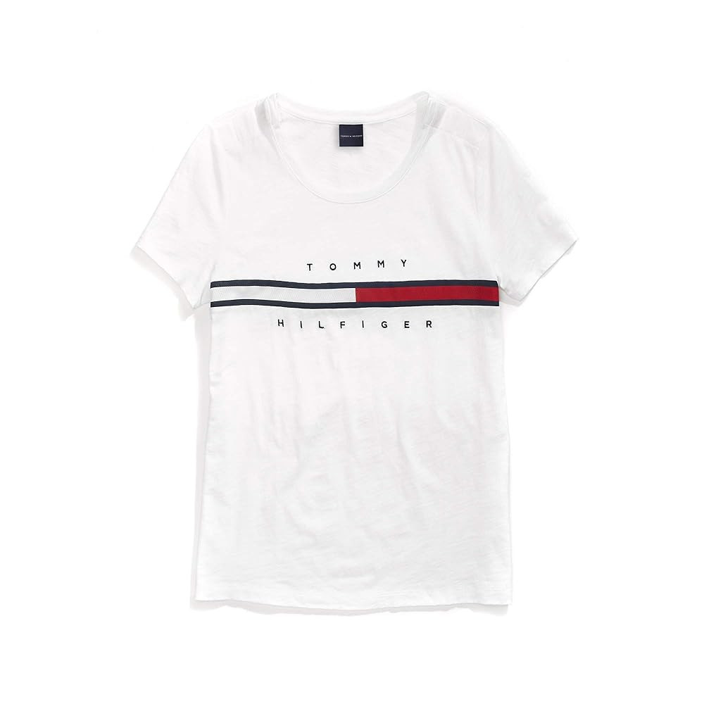 Tommy Hilfiger Women's Adaptive Short Sleeve Signature Stripe T-shirt With Magnetic Buttons | Amazon (US)