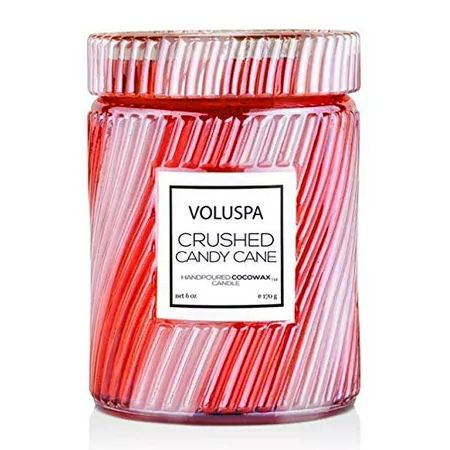 Voluspa Crushed Candy Cane Mini Tall Glass Jar Candle with Lid 5.5oz | Walmart (US)