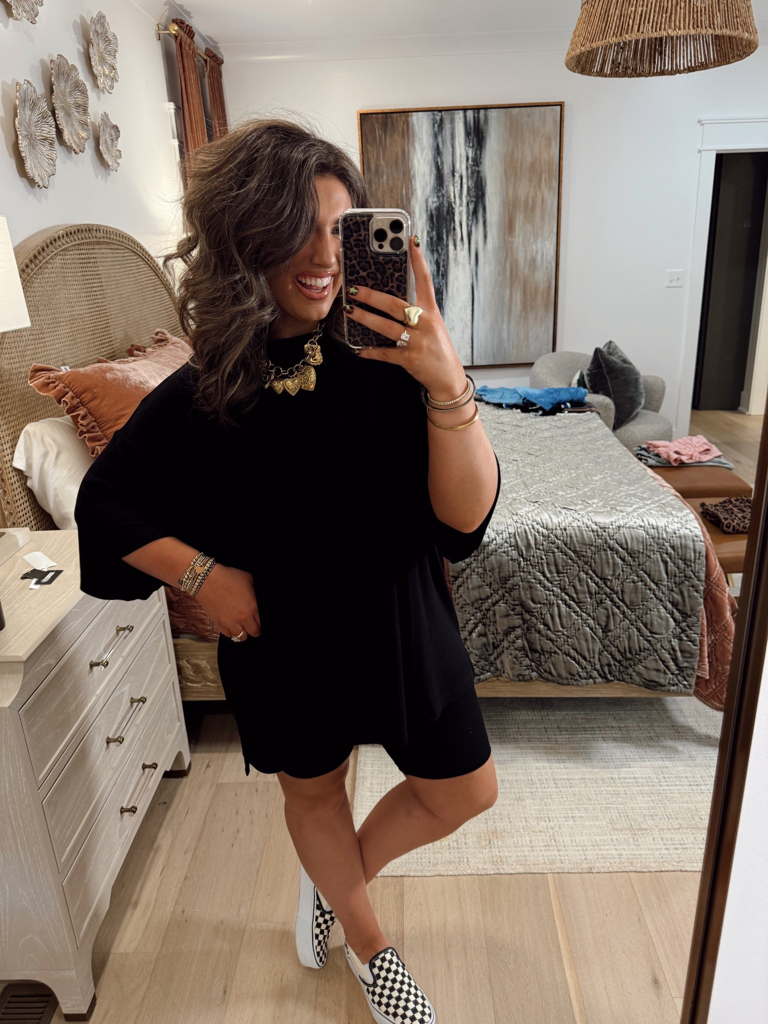 Use code DECKER to save on your WKND order! The black oversized bike short set FINALLY restocked in a few sizes!!! This is one I wear year round but especially in the spring and summer. I get my true size large in these but they do run oversized 🖤

#LTKdayinmylife #LTKmomlife #LTKootd