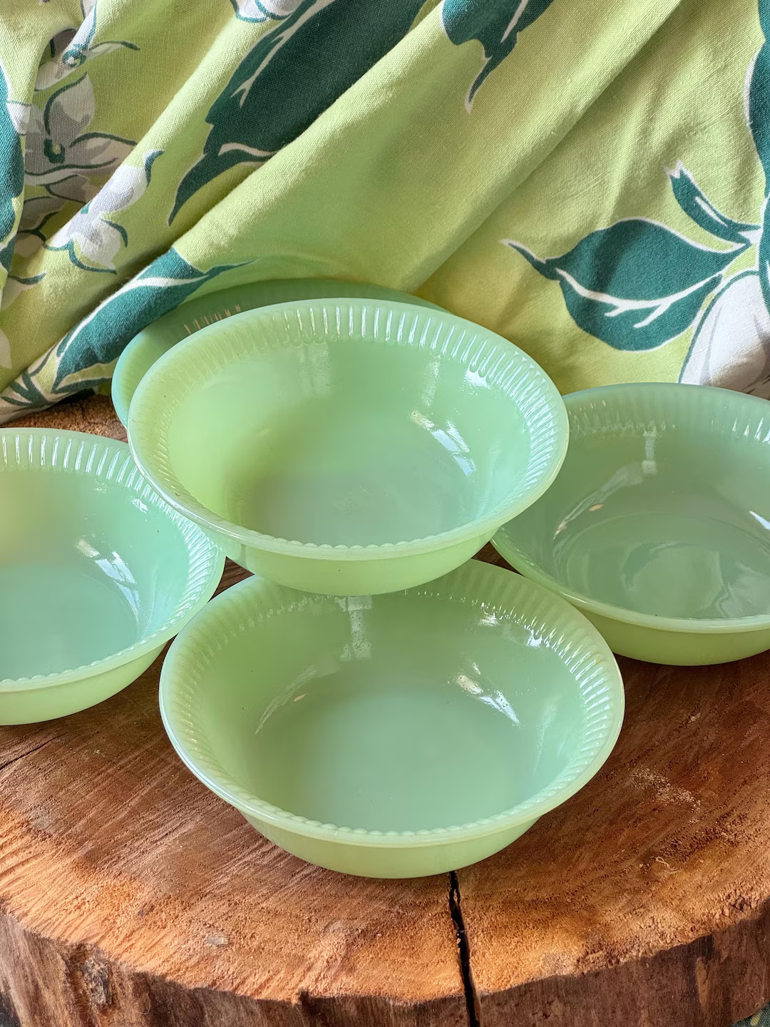 Jadeite Berry Bowls Jane Ray Fire King Berry Bowls Sold Individually MCM Green Jadeite Fruit Bowl... | Etsy (US)