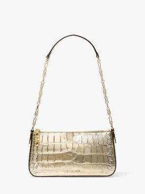 Empire Medium Metallic Crocodile Embossed Leather Chain-Link Pochette | Michael Kors US