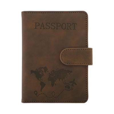 Unique Bargains Magnetic Clasp Design Passport Holder Brown 1 Pc | Target