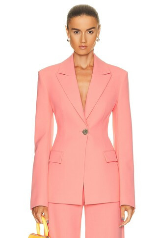 THE ATTICO Blue Blazer in Peach | FWRD 