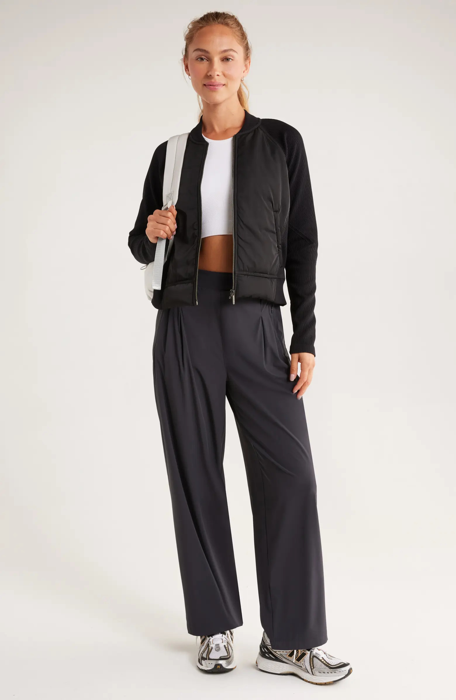 Seamless Mixed Media Bomber Jacket | Nordstrom
