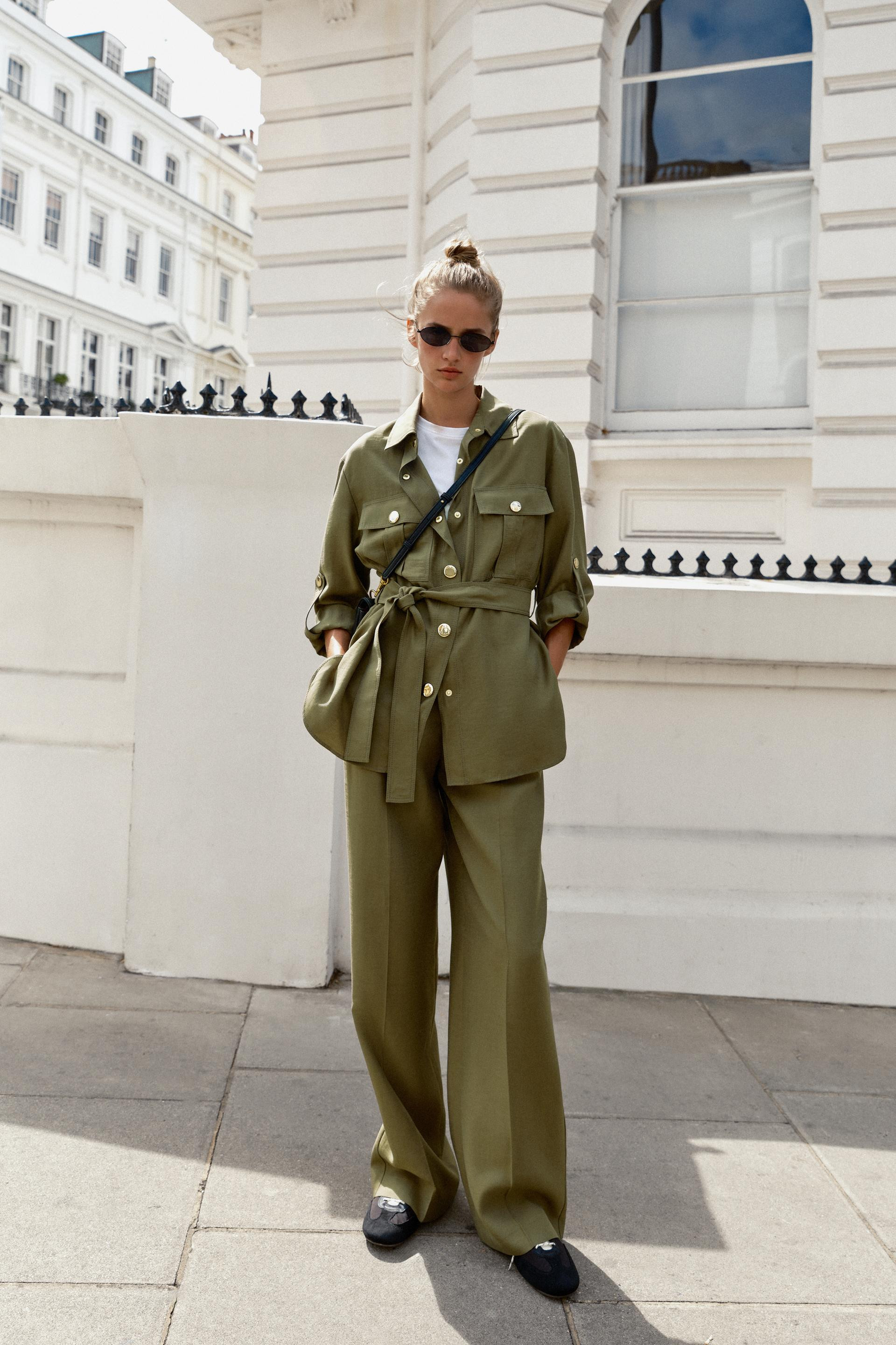 Zara - Belted Safari Jacket - Khaki - Xl - Woman | Zara US