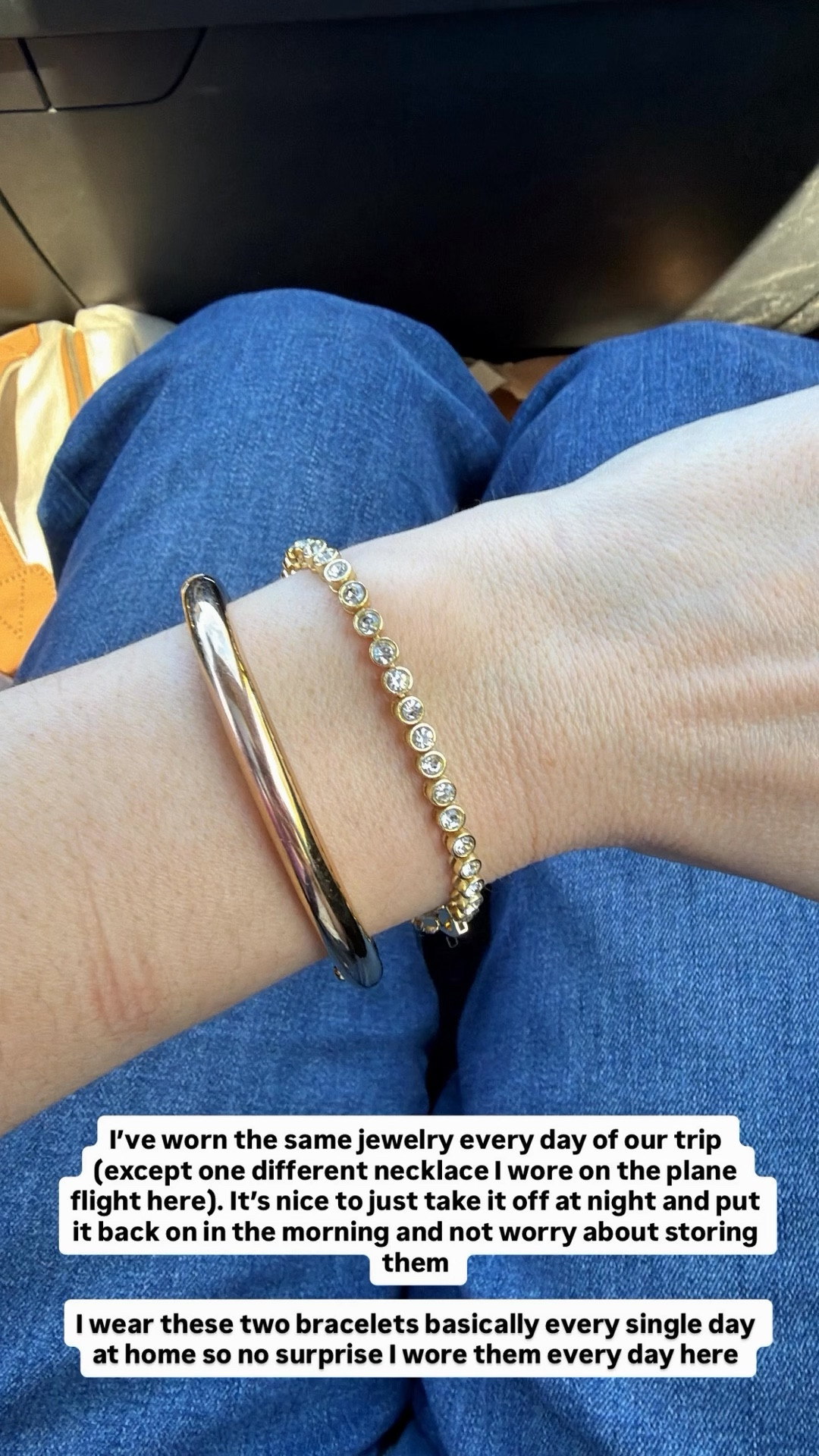 I wore these bracelets every single day of our trip 

For the solid gold one, use the code JANSSEN for 15% off and free shipping! 