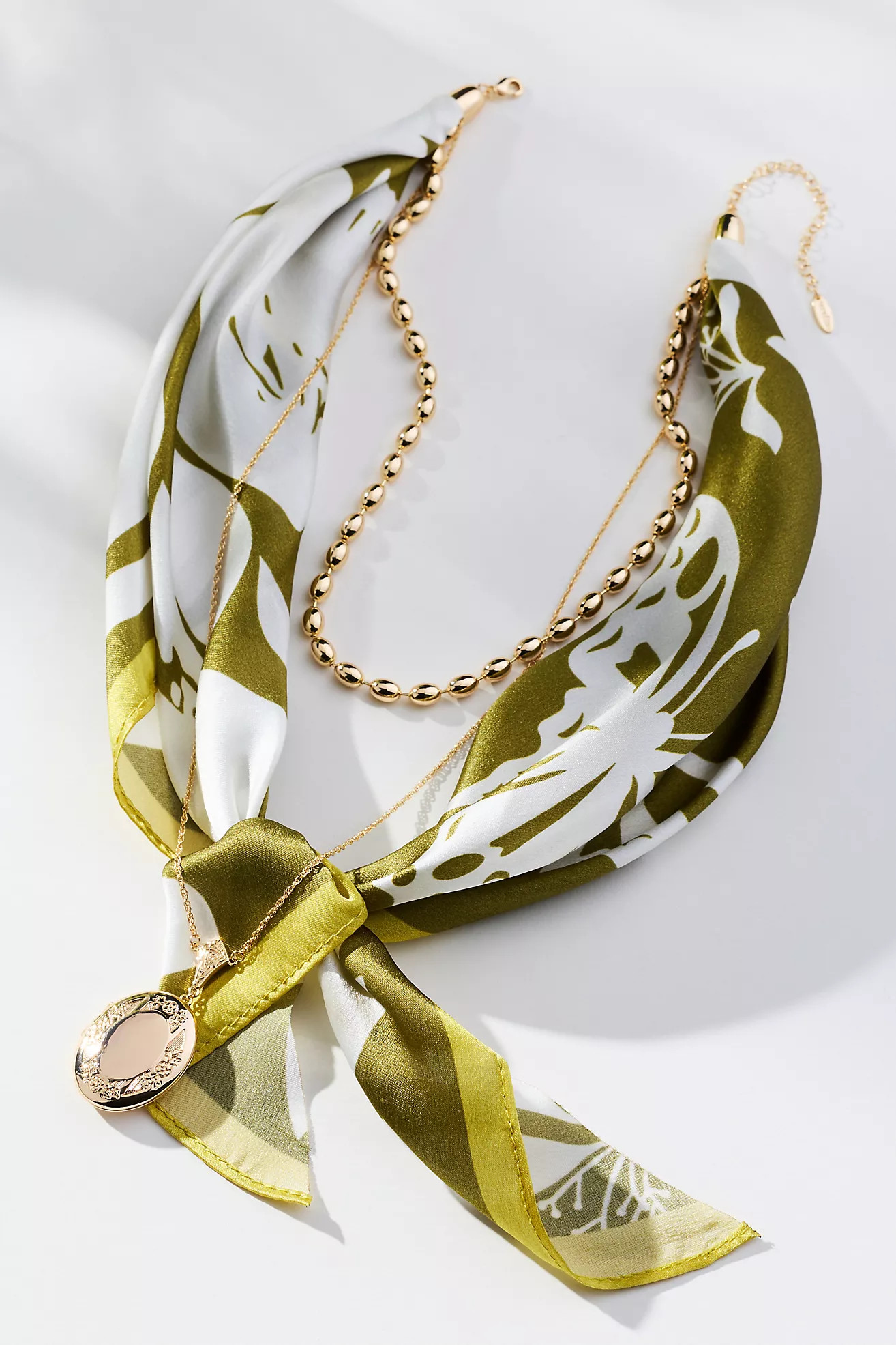 Double-Chain Charmed Scarf Necklace | Anthropologie (US)