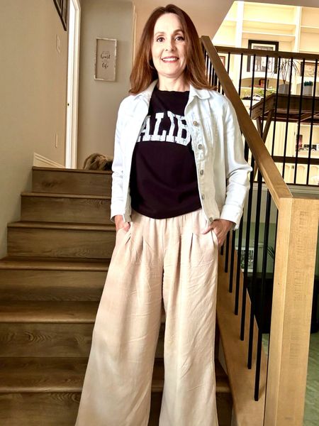 Perfect pants for warm weather! This linen blend pair has pockets (a must!) and comes in several colors. Pair with graphic tee and denim jacket  

#LTKStyleTip #LTKFindsUnder50 #LTKOver40