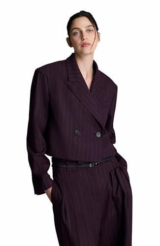 Kenneth Cole Women's Pinstripe Cropped Double Breasted Blazer | Amazon (US)