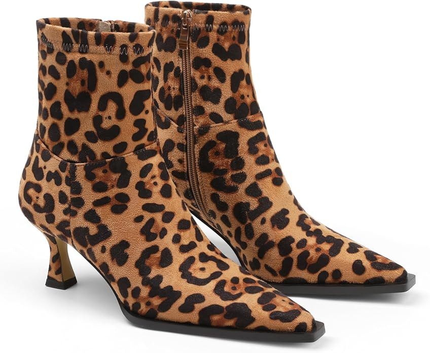 Goiphrri Women's Ankle Boots - Stiletto High Heel, Pointed Toe, Short, Side Zipper, Dress Boots -... | Amazon (US)