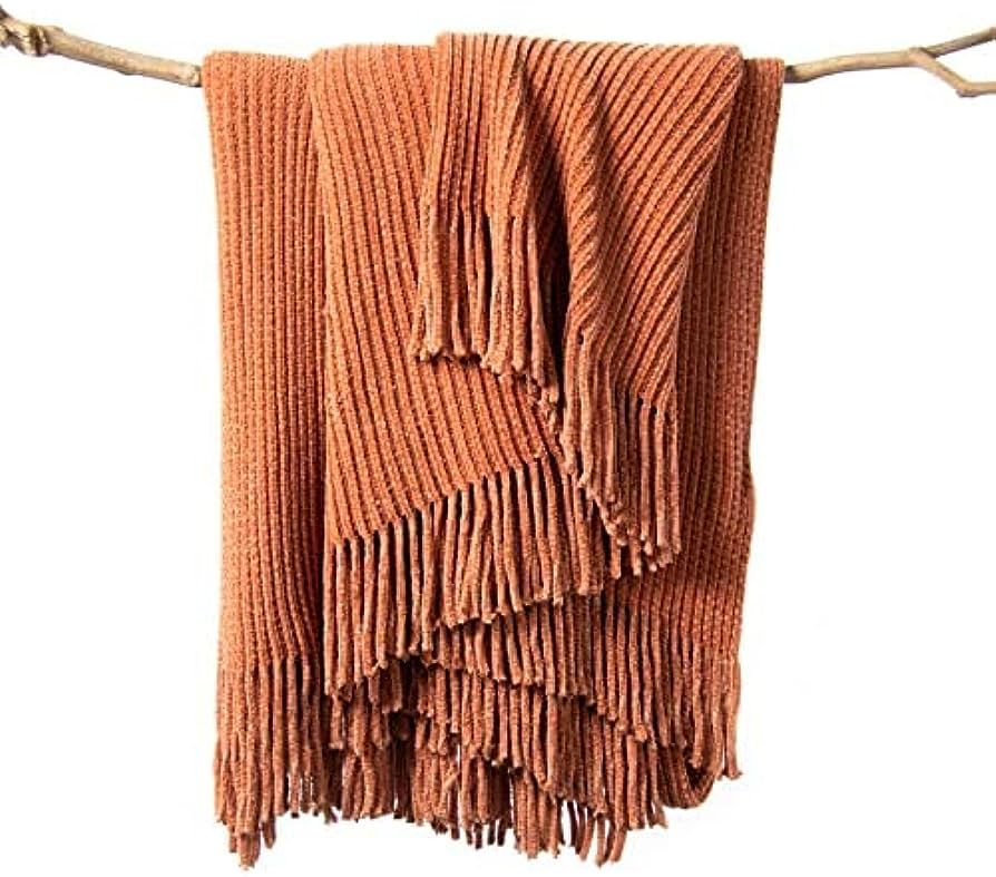 lifein Fall Throw Blanket for Couch-Soft Boho Throw Blanket,Cozy Knit Farmhouse Chenille Throw,Sm... | Amazon (US)