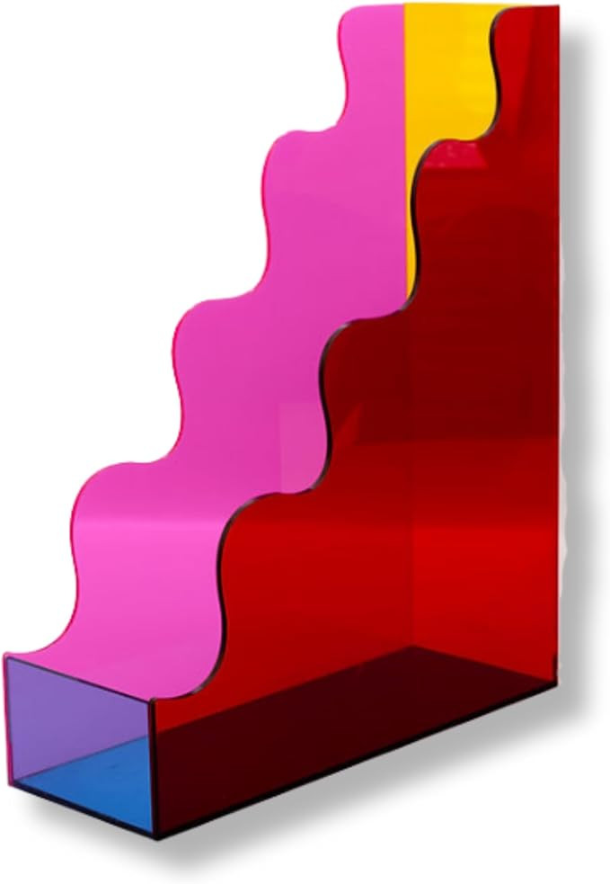 ban.do Cute Wavy Edge Acrylic File Holder, Colorblock | Colorful Desk Organizer for Classroom, Of... | Amazon (US)
