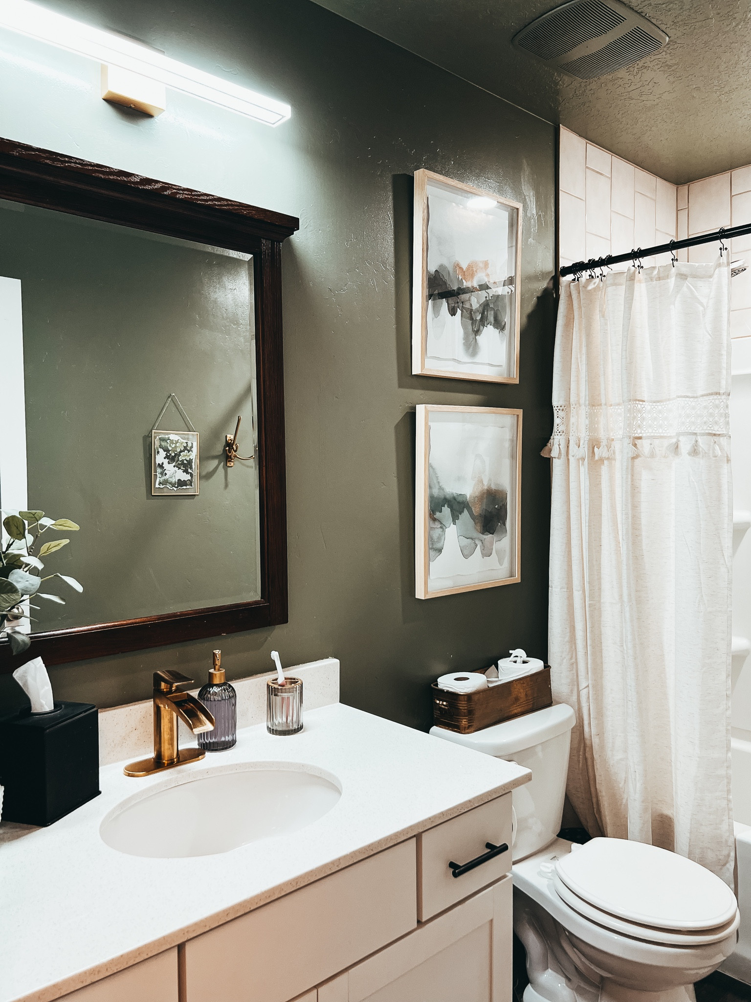 Small Bathroom Makeover!

Links to similar items and some exact! The tile, towel ring, mirror, and decor on vanity were thrifted. I owned all the art already, towel hook, paint, and rug. I purchased shower curtain, grout, tile edge trim, caulk, shower rod, light, faucet, soap & cup.

#LTKFind #LTKunder100 #LTKhome