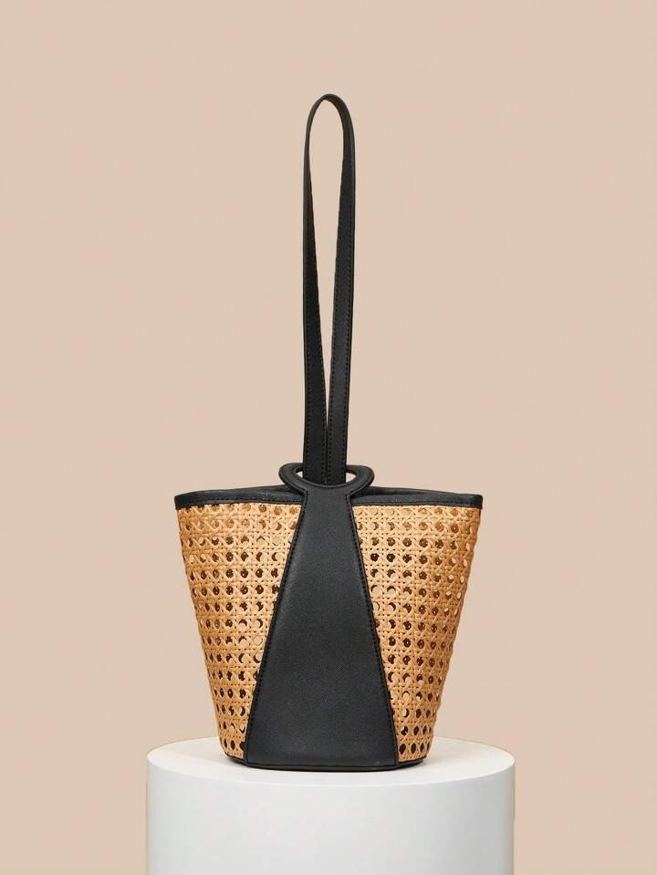 SHEIN BIZwear Elegant Women's Fashion Woven Single Shoulder Bag, For Work, Holiday, Vacation, Bea... | SHEIN