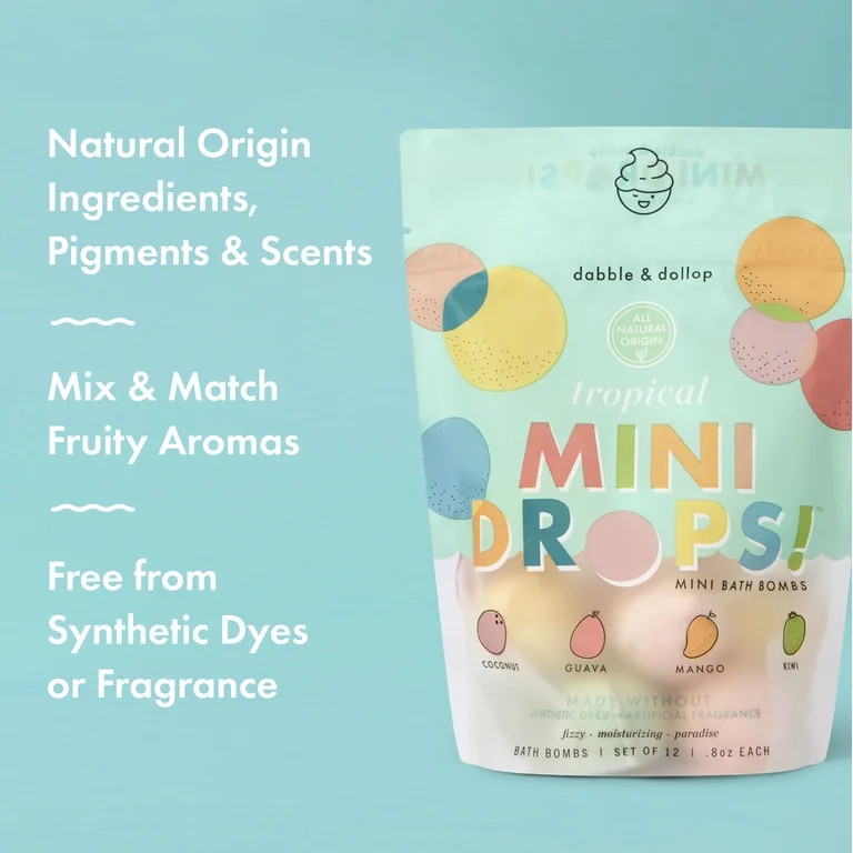 Dabble & Dollop Tropical Mini Bath Bombs - 12 Count | Walmart (US)