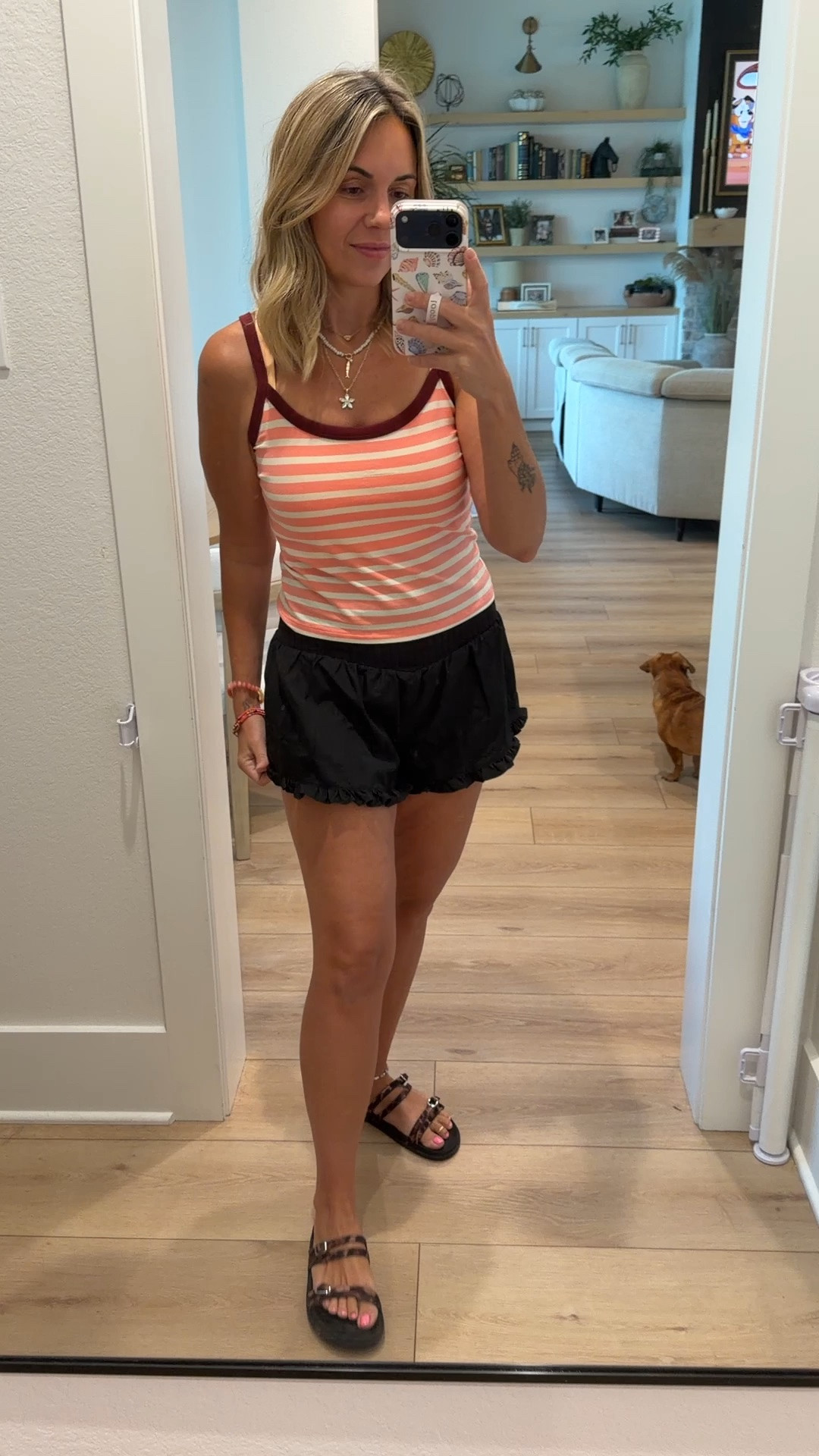 Short are my true small and are roomy. Aerie tank runs a bit small and
Short and I sized up to large because that was the only size available. These leopard footbed sandals from Walmart are so comfy!

#LTKootd #LTKgrwm