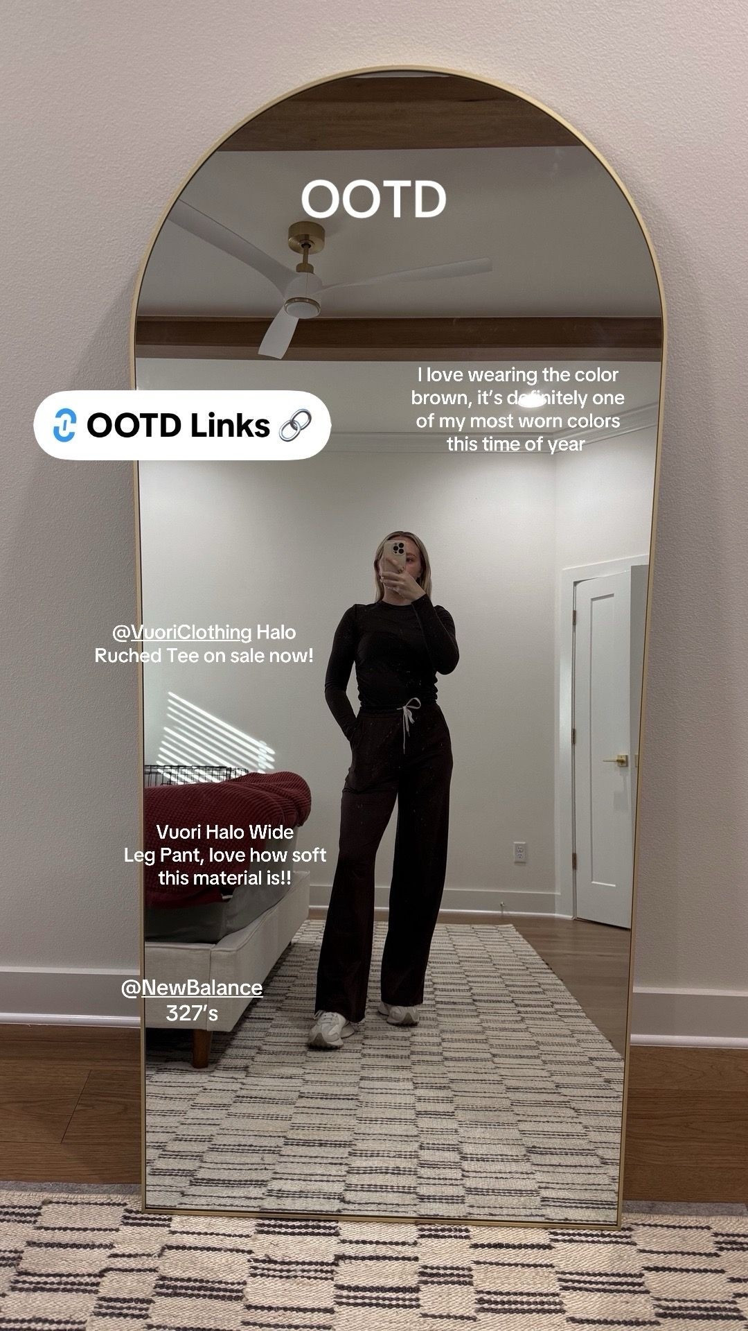 One of my favorite WFH outfits lately 🤎 Brown Vuori Halo top and wide leg pants paired with my New Balance 327s for running errands. This set is SO soft, and brown is hands down my most worn color this time of year! The top is currently on sale! 

Vuori Halo top
Vuori Halo ruched tee
Vuori Halo wide leg pant
Vuori Halo pants
Vuori set
Vuori outfit
Vuori loungewear
Vuori athleisure
Vuori basics
Vuori brown set
brown athleisure outfit
neutral outfit
neutral athleisure
monochrome outfit
brown monochrome outfit
fall neutral outfit
winter neutral outfit
work from home outfit
WFH outfit ideas
comfortable work from home clothes
errand outfit
casual everyday outfit
athleisure outfit ideas
comfy outfit ideas
New Balance 327
New Balance sneakers
neutral sneakers
everyday sneakers
running errands outfit
minimal style outfit
casual chic outfit
cozy outfit ideas
soft loungewear
comfortable basics
everyday wardrobe staples
fall outfits
winter outfits
transitional outfits
seasonal outfit ideas

#LTKootd #LTKSaleAlert #LTKdayinmylife