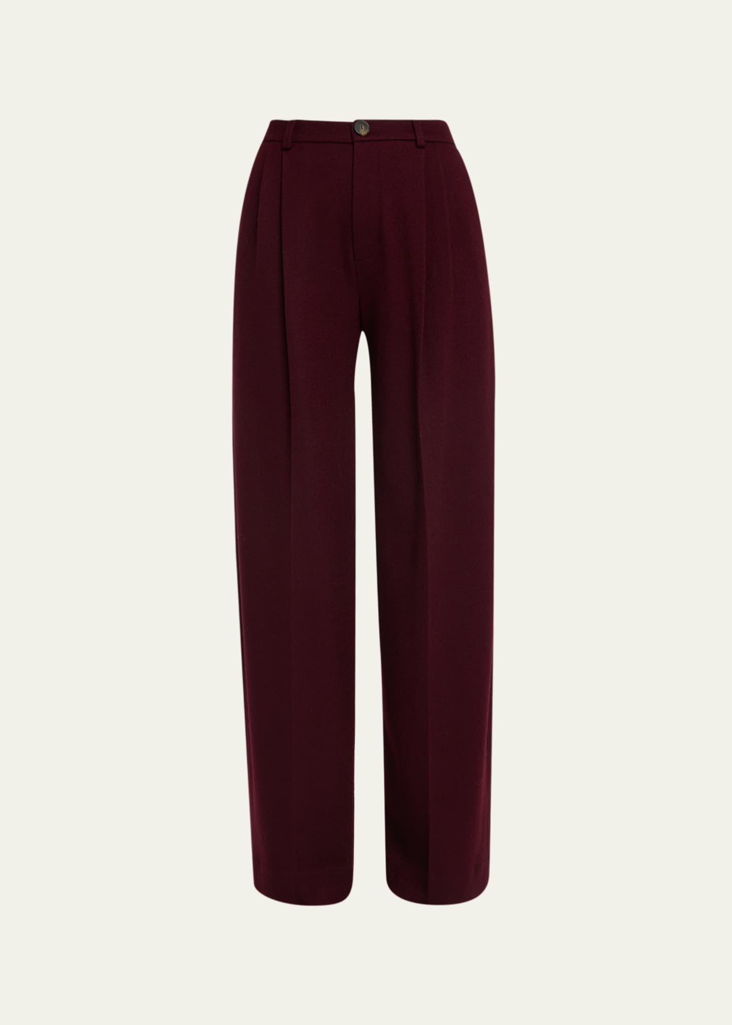Vince Wool Pleated-Front Straight-Leg Pants | Bergdorf Goodman
