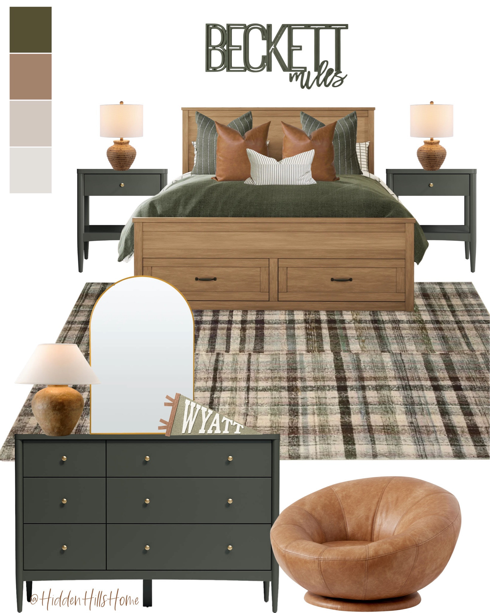 Boys bedroom decor ideas, boys room design, home decor, masculine bedroom, kids room, teen boys bedroom mood board, green and brown bedroom, kids bedroom inspiration #boys

#LTKHome #LTKSaleAlert #LTKKids