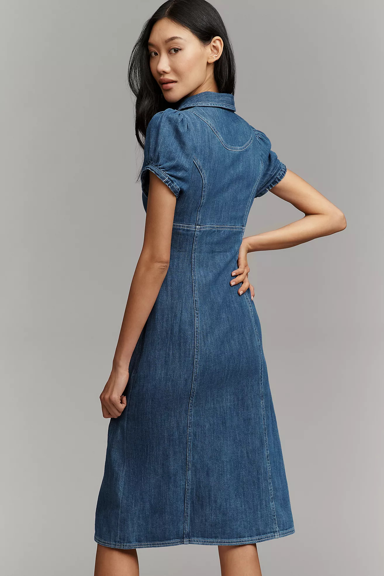 Pilcro Rebekah Denim Slim Midi Dress | Anthropologie (US)