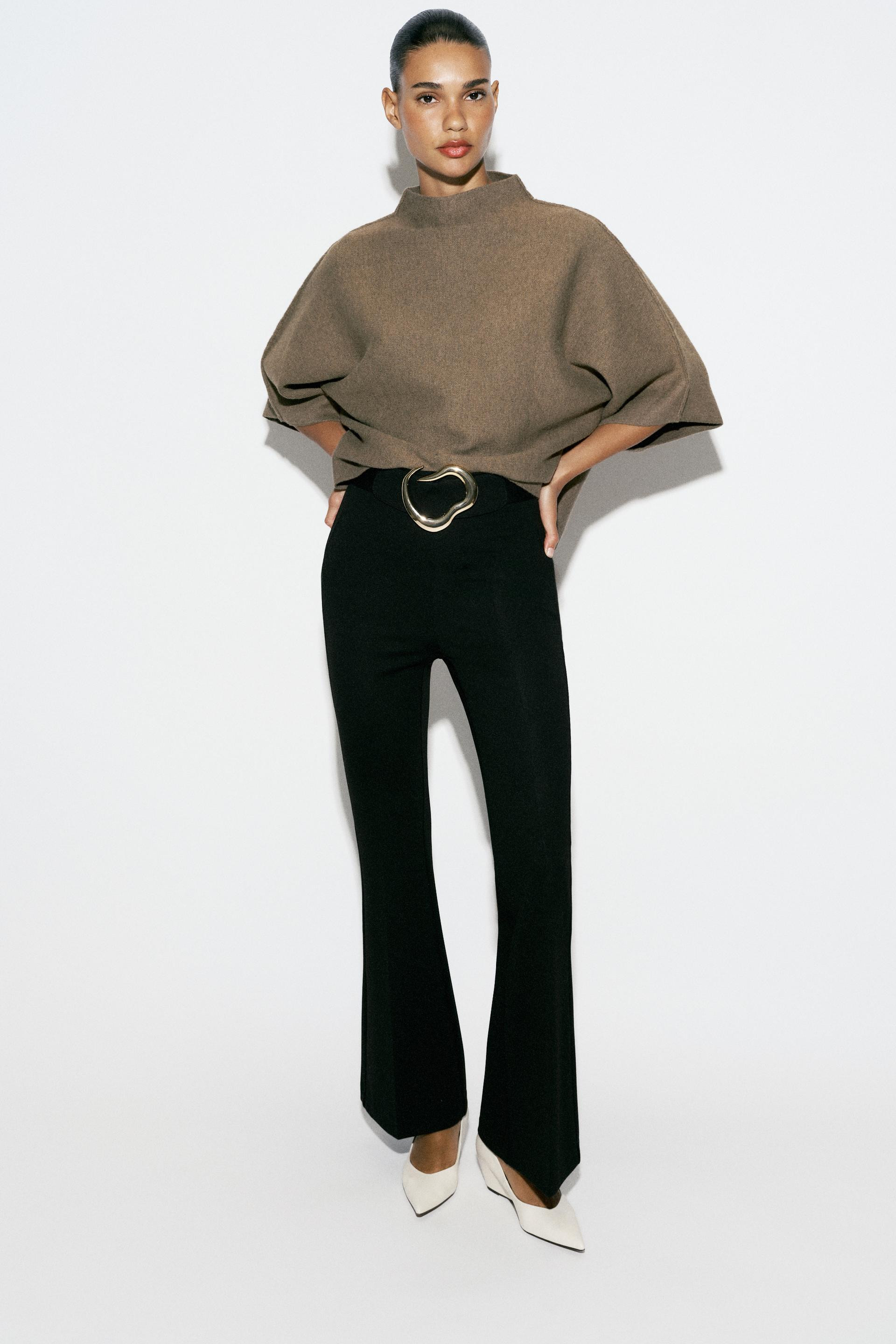 Zara - Flare Buckle Leggings - Black - L - Woman | Zara US