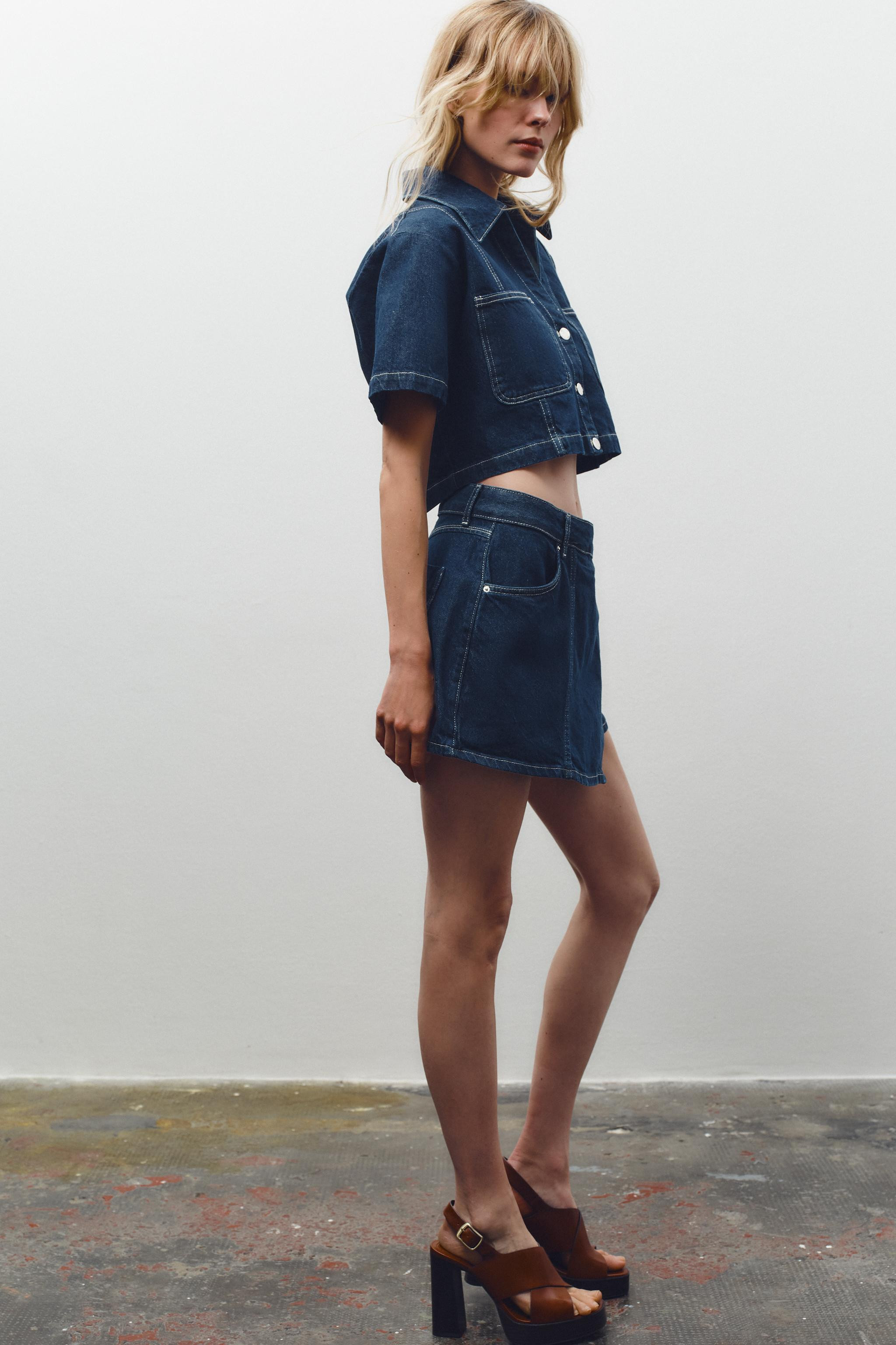 Z1975 SHORT DENIM SHIRT | Zara US