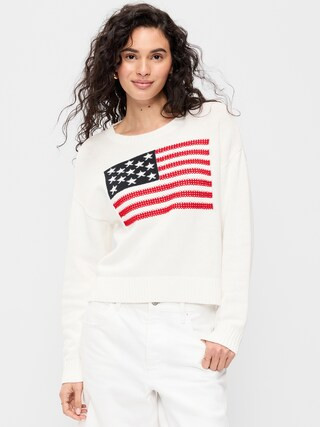 Seaside Cotton Long-Sleeve Flag Sweater | Old Navy (US)