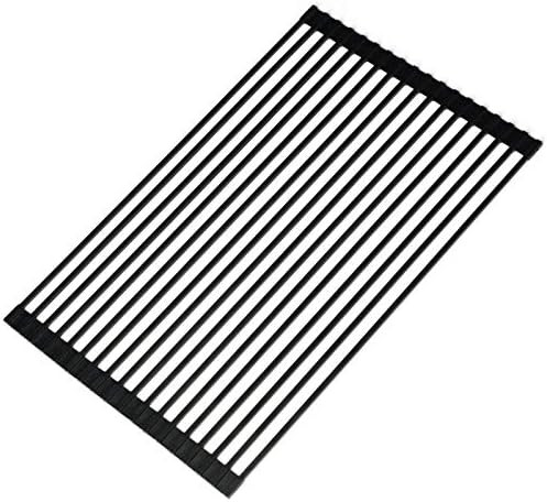 Ahyuan Roll-up Dish Drying Rack Over The Sink Multipurpose Cubic Silicone Wrapped Metal Steel Square | Amazon (US)