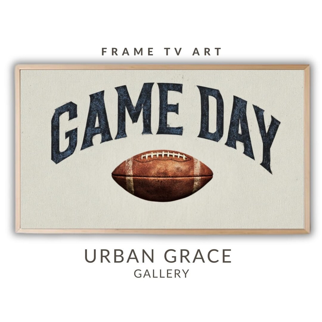 Football Frame TV Art: Rustic Sports Fan Cave Decor (digital Download 3840x2160 Px JPG) - Etsy | Etsy (US)