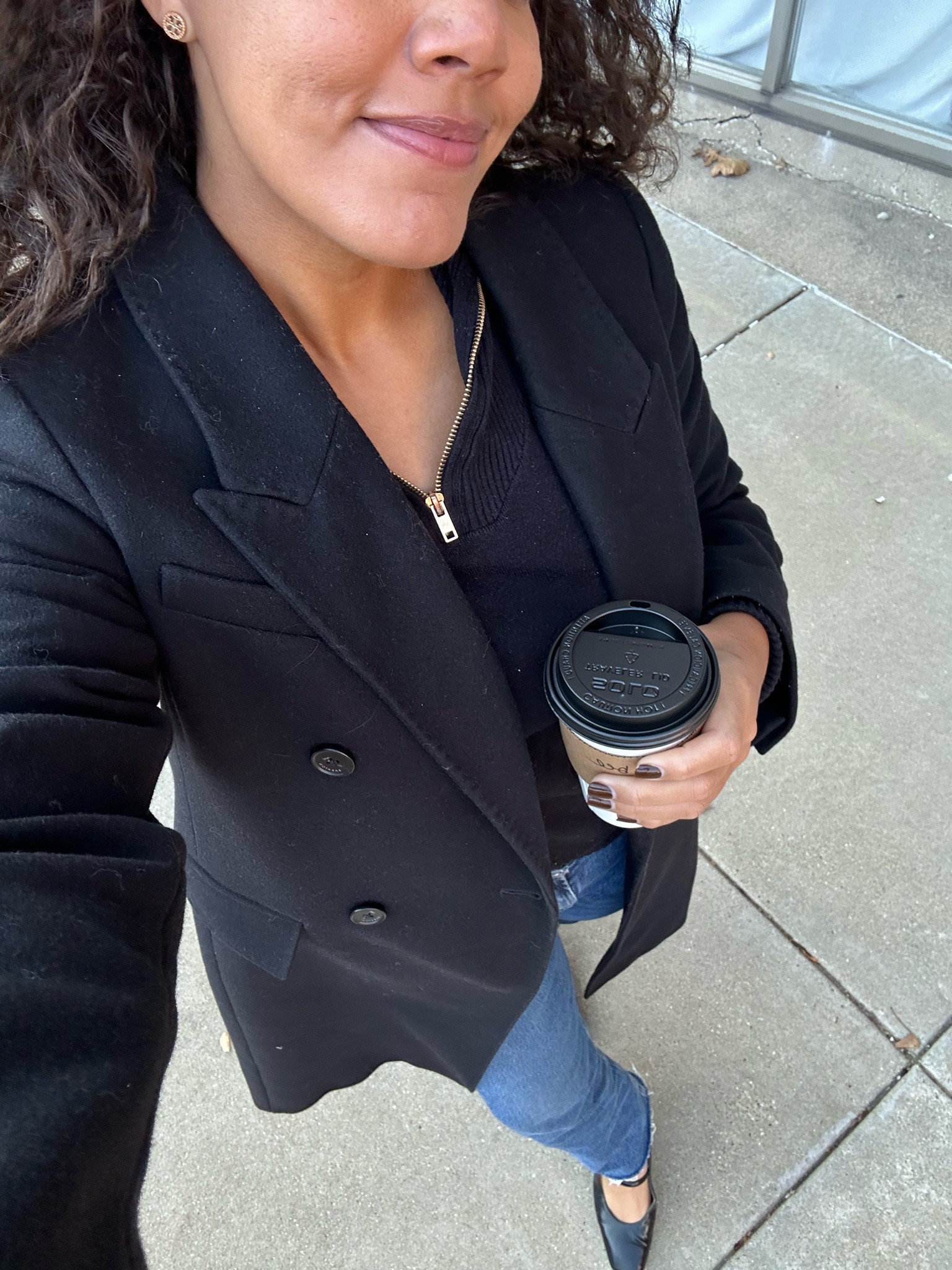 Winter chic outfit idea. Dark wash straight leg jeans, Black tailored wool coat, black ballet flats, thick black headband
#aritzia #agolde #bestdenim #chicwinter #winteroutfits #minimalstyle #wintercoats #cybermonday 

#LTKCyberWeek #LTKstyletip #LTKSeasonal